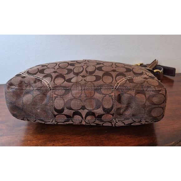 Coach Brown Signature Jacquard Shoulder Bag with Gold Hardware 12460 main image 4